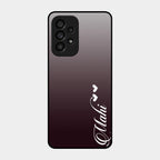 Customize Name Gradient Glass Case Cover Grey For Samsung Galaxy A53 5G
