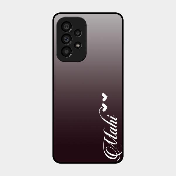 Customize Name Gradient Glass Case Cover Grey For Samsung Galaxy A53 5G