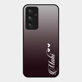 Customize Name Gradient Glass Case Cover Grey For Samsung Galaxy A54 5G