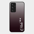 Customize Name Gradient Glass Case Cover Grey For Samsung Galaxy A54 5G