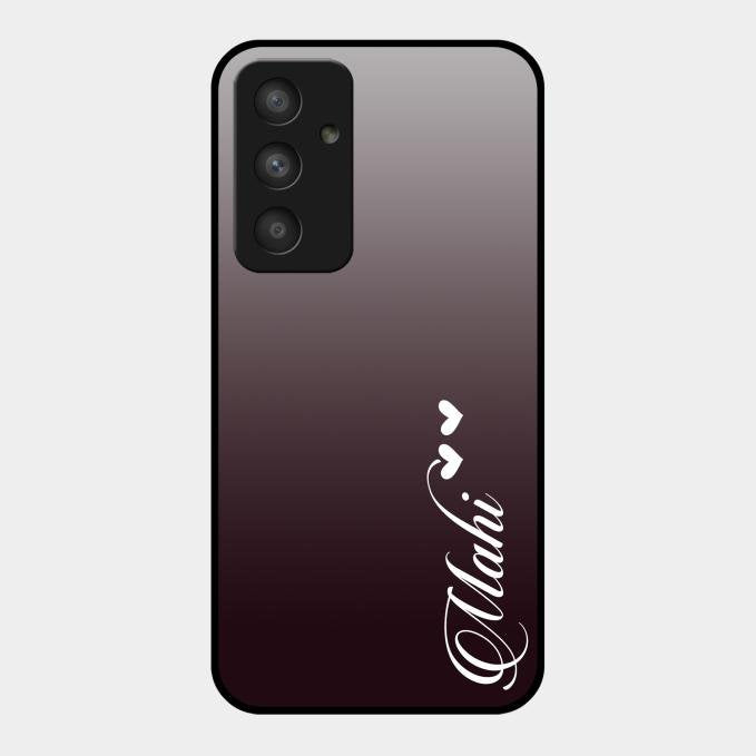 Customize Name Gradient Glass Case Cover Grey For Samsung Galaxy A54 5G