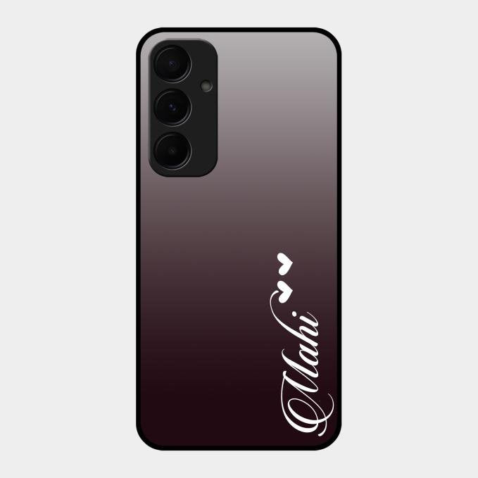 Customize Name Gradient Glass Case Cover Grey For Samsung Galaxy A55 5G