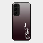 Customize Name Gradient Glass Case Cover Grey For Samsung Galaxy A55 5G