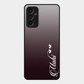 Customize Name Gradient Glass Case Cover Grey For Samsung Galaxy F13
