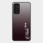 Customize Name Gradient Glass Case Cover Grey For Samsung Galaxy F13