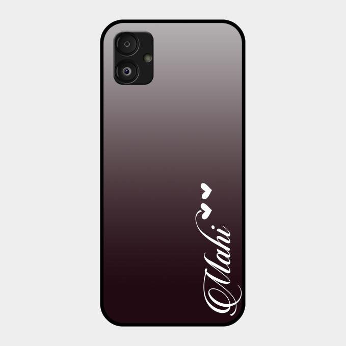 Customize Name Gradient Glass Case Cover Grey For Samsung Galaxy F14 5G
