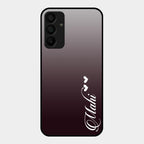 Customize Name Gradient Glass Case Cover Grey For Samsung Galaxy F15 5G