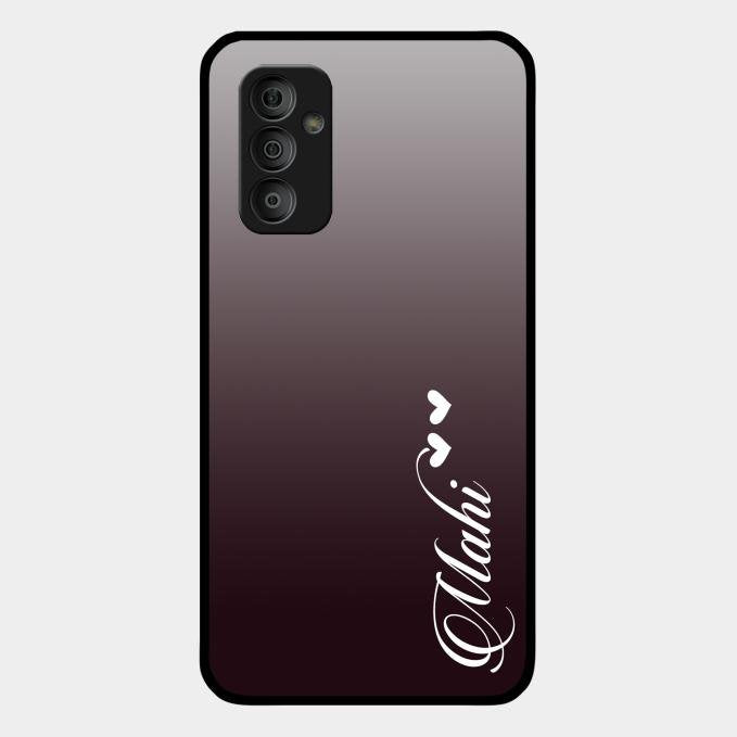 Customize Name Gradient Glass Case Cover Grey For Samsung Galaxy F23 5G
