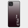 Customize Name Gradient Glass Case Cover Grey For Samsung Galaxy F42 5G
