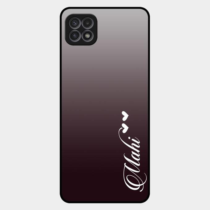 Customize Name Gradient Glass Case Cover Grey For Samsung Galaxy F42 5G