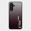 Customize Name Gradient Glass Case Cover Grey For Samsung Galaxy F56 5G