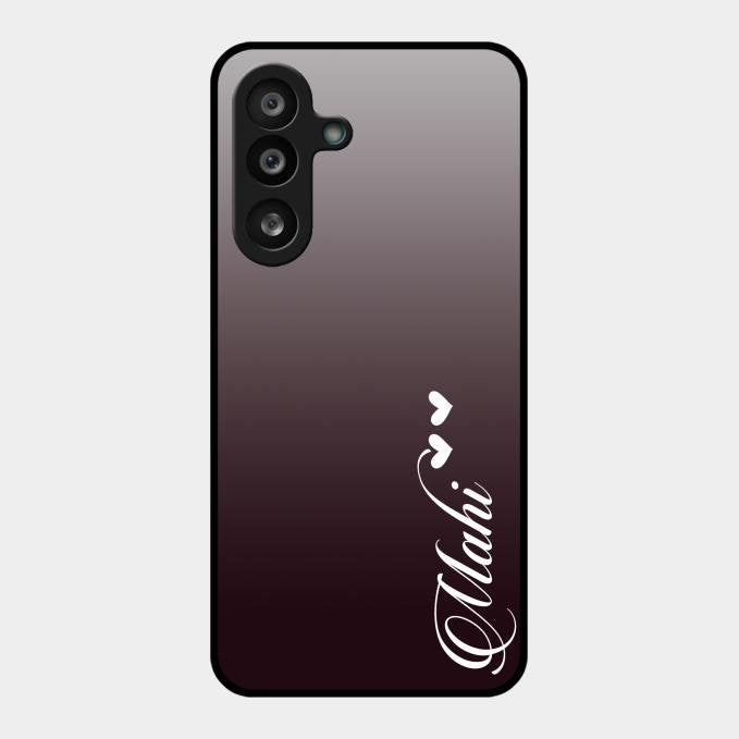 Customize Name Gradient Glass Case Cover Grey For Samsung Galaxy F56 5G