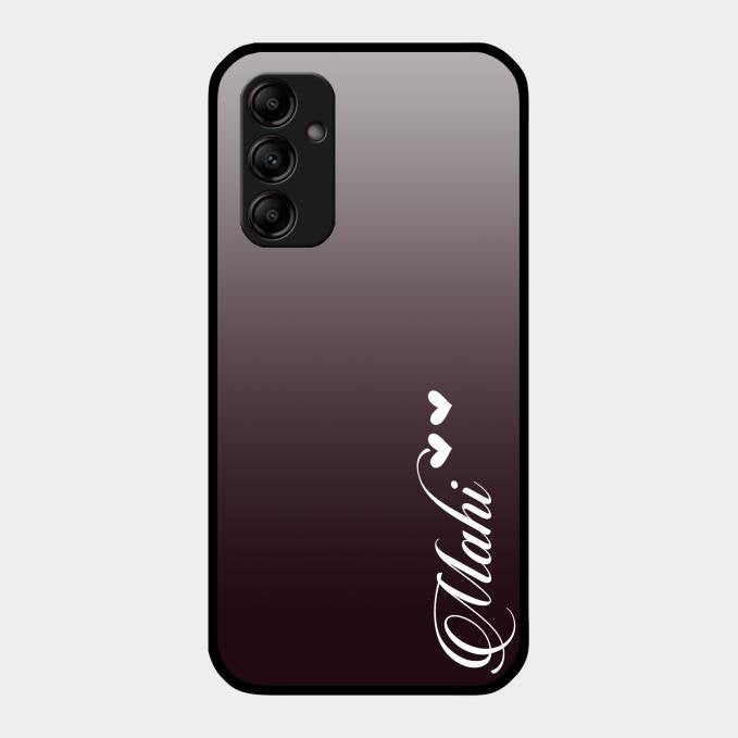 Customize Name Gradient Glass Case Cover Grey For Samsung Galaxy M14 5G