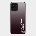 Customize Name Gradient Glass Case Cover Grey For Samsung Galaxy M33 5G
