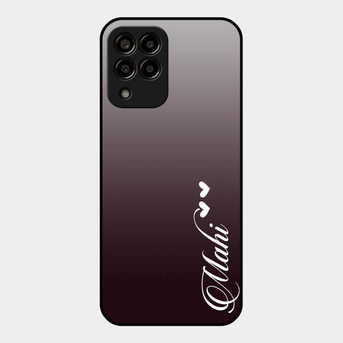 Customize Name Gradient Glass Case Cover Grey For Samsung Galaxy M33 5G
