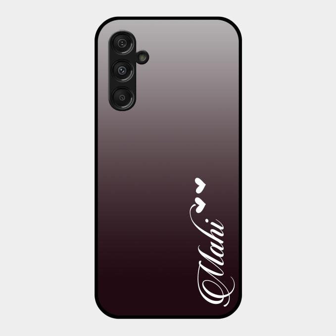 Customize Name Gradient Glass Case Cover Grey For Samsung Galaxy M34 5G