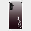 Customize Name Gradient Glass Case Cover Grey For Samsung Galaxy M34 5G