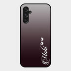 Customize Name Gradient Glass Case Cover Grey For Samsung Galaxy M34 5G