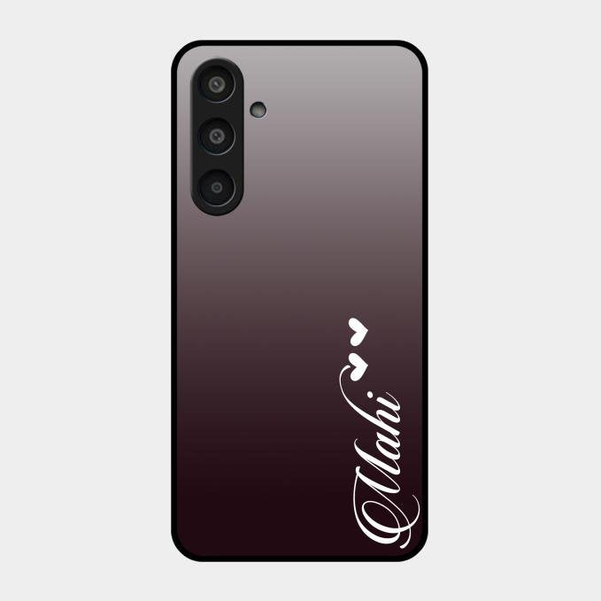 Customize Name Gradient Glass Case Cover Grey For Samsung Galaxy M35 5G