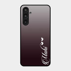 Customize Name Gradient Glass Case Cover Grey For Samsung Galaxy M35 5G