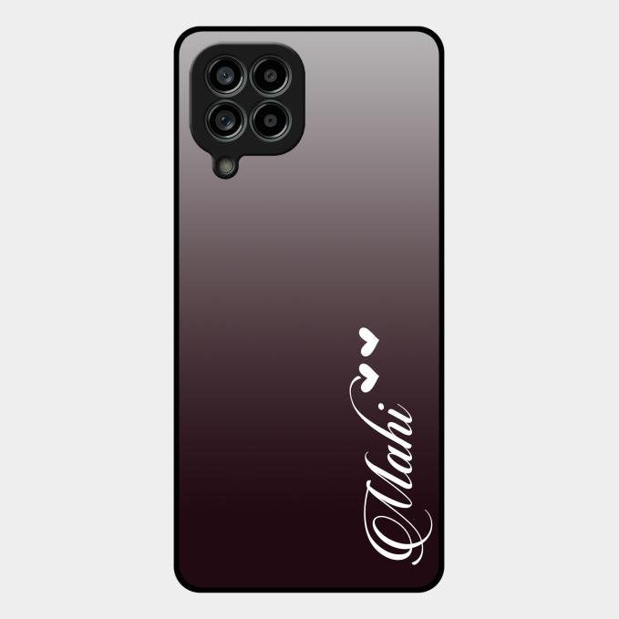 Customize Name Gradient Glass Case Cover Grey For Samsung Galaxy M53 5G