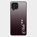 Customize Name Gradient Glass Case Cover Grey For Samsung Galaxy M53 5G