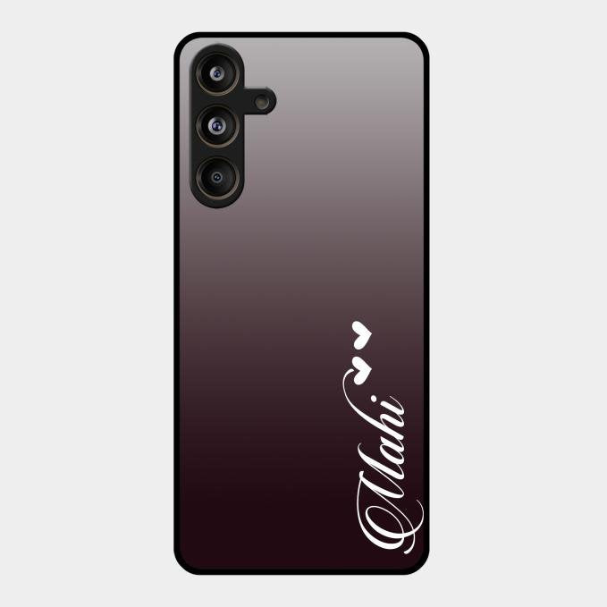 Customize Name Gradient Glass Case Cover Grey For Samsung Galaxy M55 5G