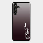 Customize Name Gradient Glass Case Cover Grey For Samsung Galaxy M55 5G