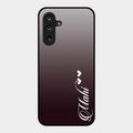Customize Name Gradient Glass Case Cover Grey For Samsung Galaxy M56 5G