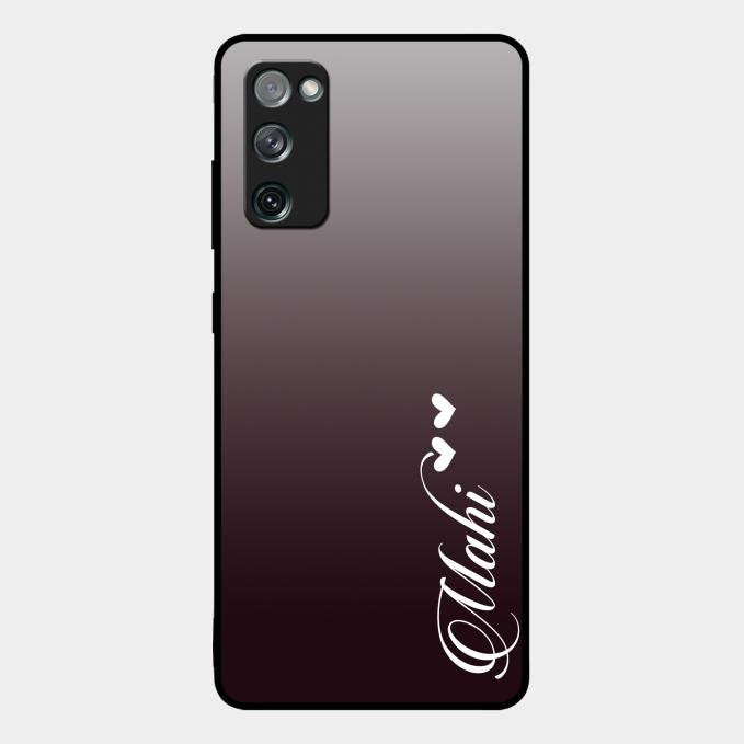 Customize Name Gradient Glass Case Cover Grey For Samsung Galaxy S20 Fe 5G