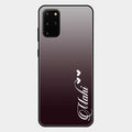 Customize Name Gradient Glass Case Cover Grey For Samsung Galaxy S20 Plus