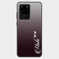Customize Name Gradient Glass Case Cover Grey For Samsung Galaxy S20 Ultra