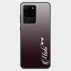 Customize Name Gradient Glass Case Cover Grey For Samsung Galaxy S20 Ultra
