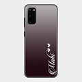 Customize Name Gradient Glass Case Cover Grey For Samsung Galaxy S20
