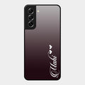 Customize Name Gradient Glass Case Cover Grey For Samsung Galaxy S21 Fe 5G