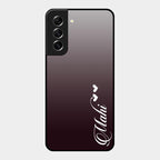 Customize Name Gradient Glass Case Cover Grey For Samsung Galaxy S21 Fe 5G