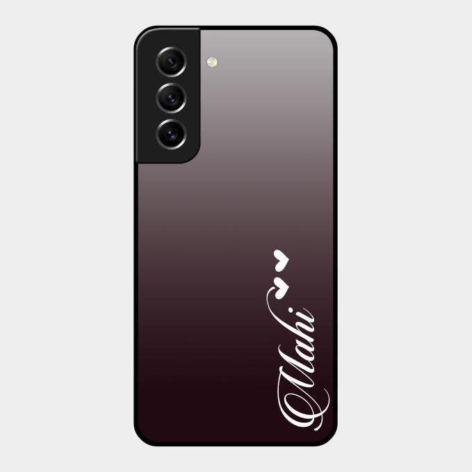 Customize Name Gradient Glass Case Cover Grey For Samsung Galaxy S21 Fe 5G