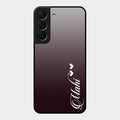 Customize Name Gradient Glass Case Cover Grey For Samsung Galaxy S22 5G
