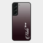 Customize Name Gradient Glass Case Cover Grey For Samsung Galaxy S22 5G