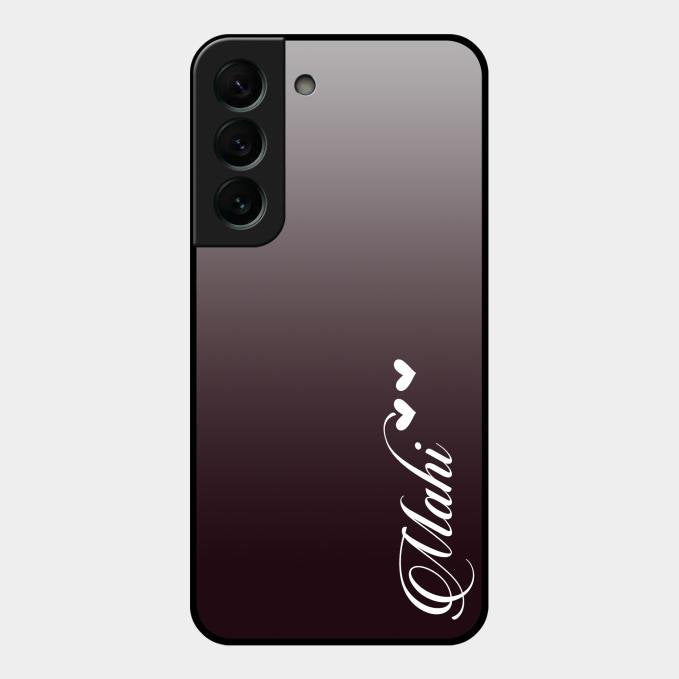 Customize Name Gradient Glass Case Cover Grey For Samsung Galaxy S22 Plus 5G