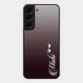 Customize Name Gradient Glass Case Cover Grey For Samsung Galaxy S22 Plus 5G