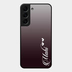 Customize Name Gradient Glass Case Cover Grey For Samsung Galaxy S22 Plus 5G