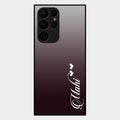 Customize Name Gradient Glass Case Cover Grey For Samsung Galaxy S22 Ultra 5G