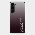 Customize Name Gradient Glass Case Cover Grey For Samsung Galaxy S23 5G