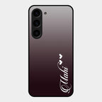 Customize Name Gradient Glass Case Cover Grey For Samsung Galaxy S23 5G