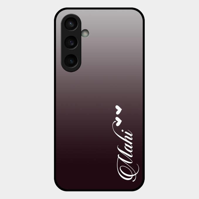 Customize Name Gradient Glass Case Cover Grey For Samsung Galaxy S23 Fe 5G