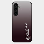 Customize Name Gradient Glass Case Cover Grey For Samsung Galaxy S23 Fe 5G