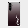 Customize Name Gradient Glass Case Cover Grey For Samsung Galaxy S24 Plus 5G