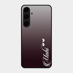 Customize Name Gradient Glass Case Cover Grey For Samsung Galaxy S24 Plus 5G