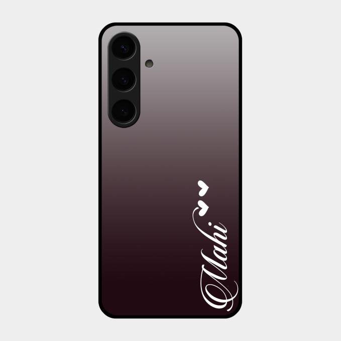 Customize Name Gradient Glass Case Cover Grey For Samsung Galaxy S24 Plus 5G